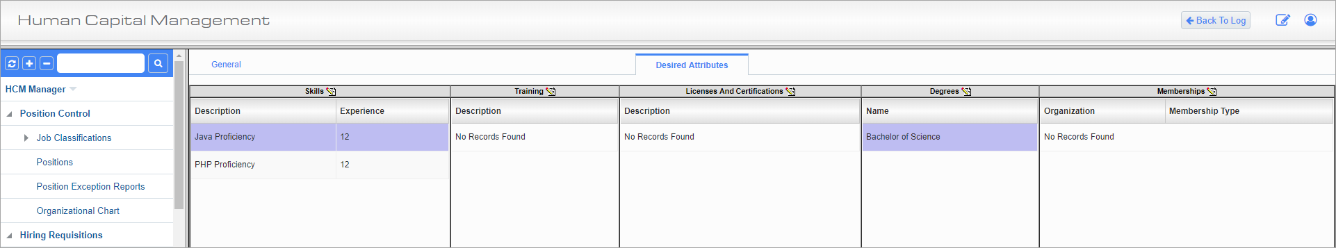 Job classifications