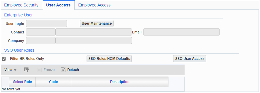 Screenshot of User Access tab