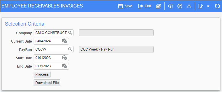 Human Resources - Employee Receivables Invoices (Mail-Merge)
