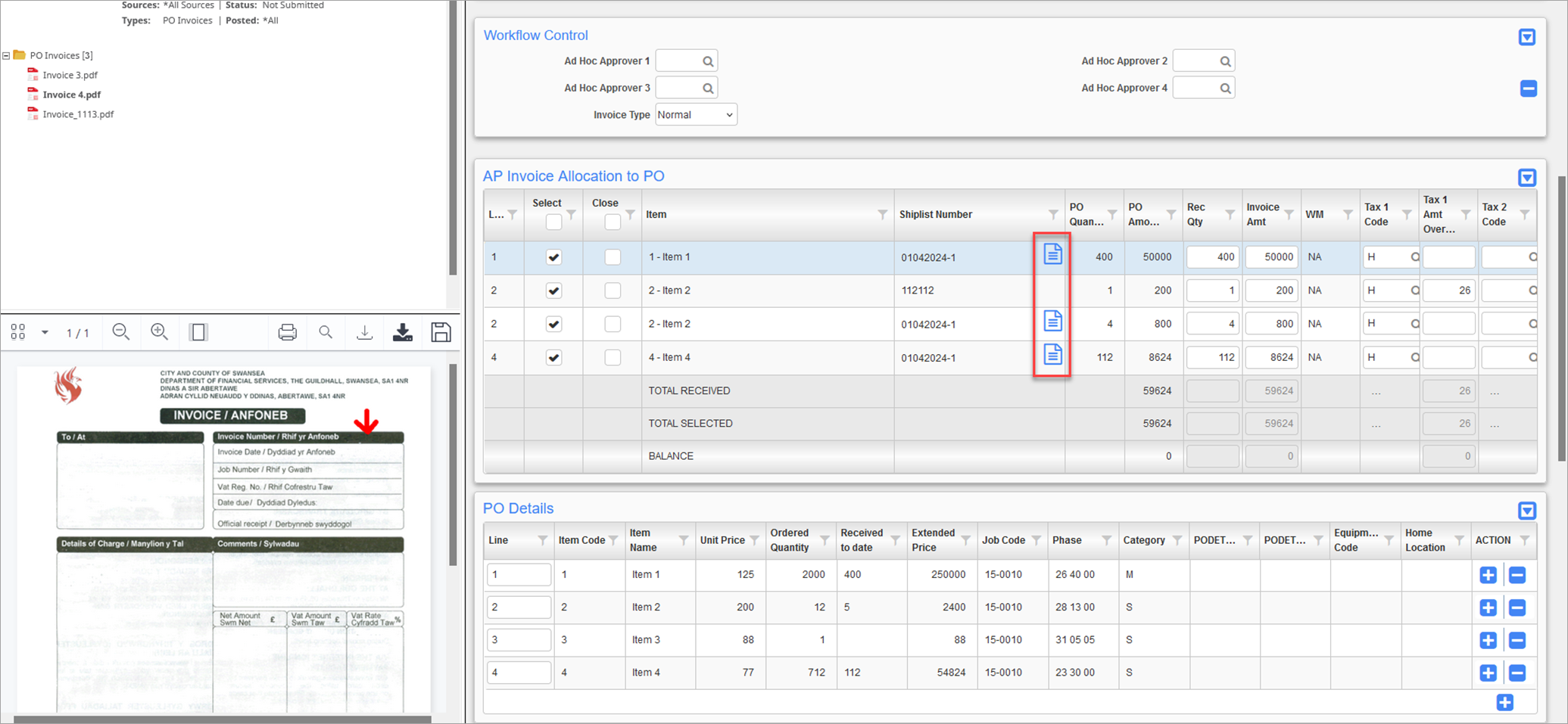 Accessing receipt documents in Image Manager