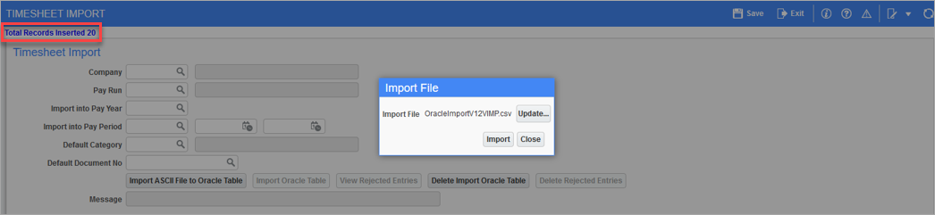 Importing Timesheet From Oracle Multi User 