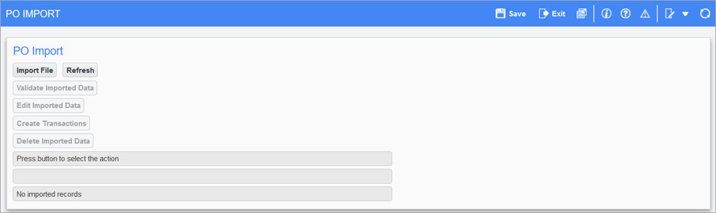 Purchase Order Receipt Import