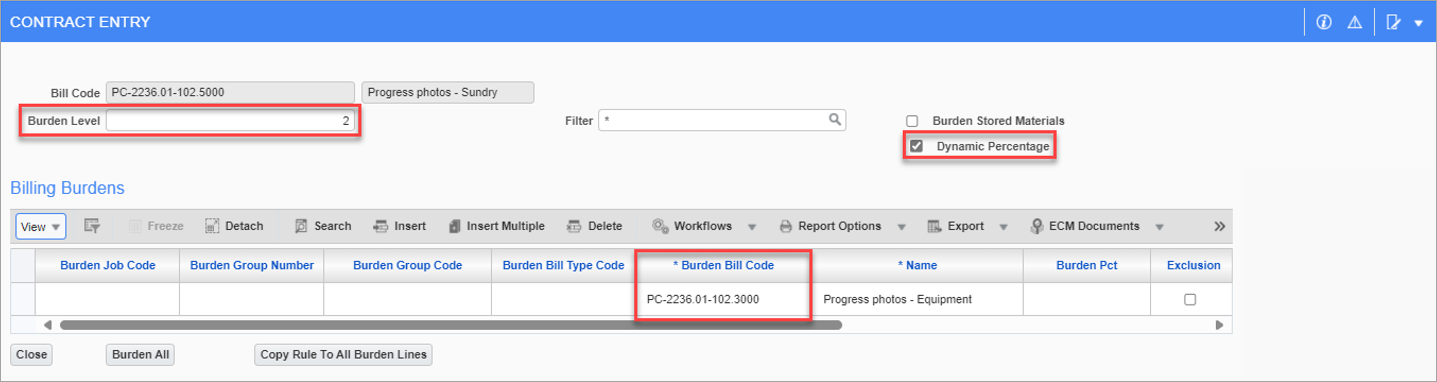 Sample of the burden bill code, PC-2236.01-102.5000
