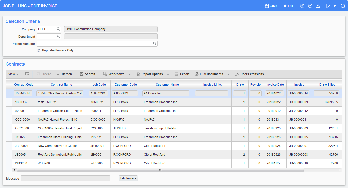 Editing Generated Invoices