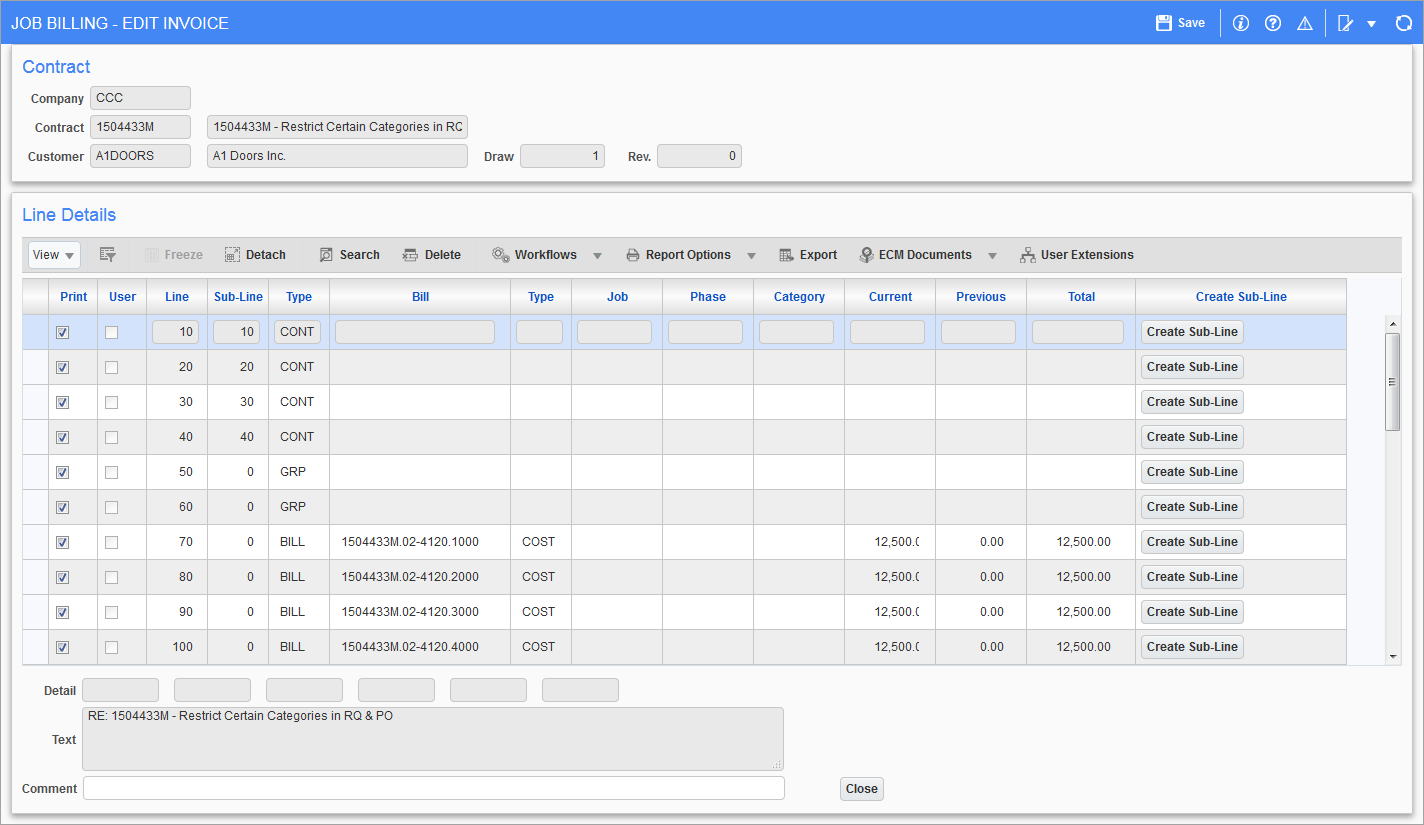 Editing Generated Invoices