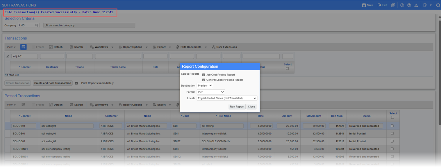 Creating and posting the inter-company transaction