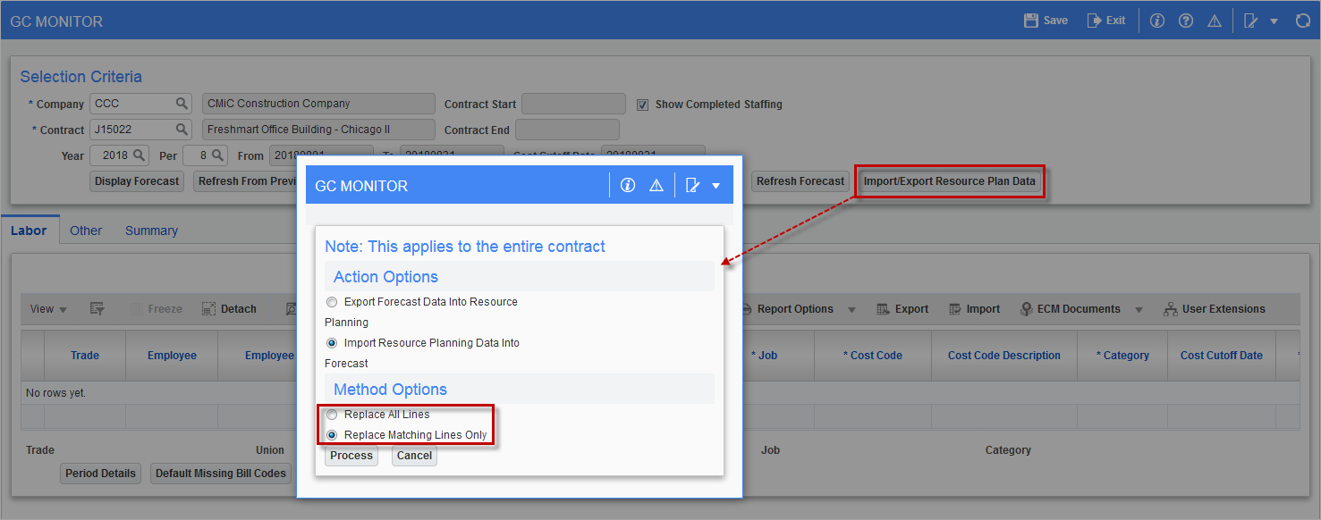 Setting the default GC Monitor Import/Export method
