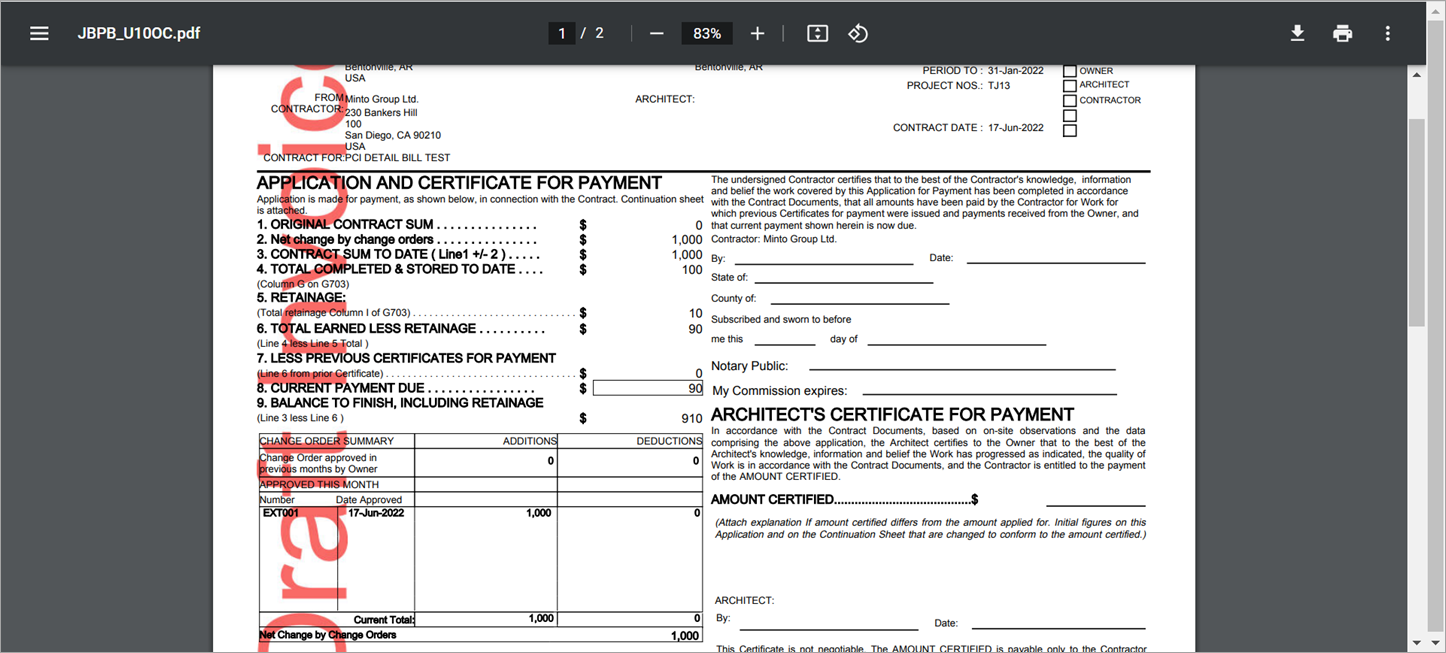 Sample of Invoice JBPB_U10
