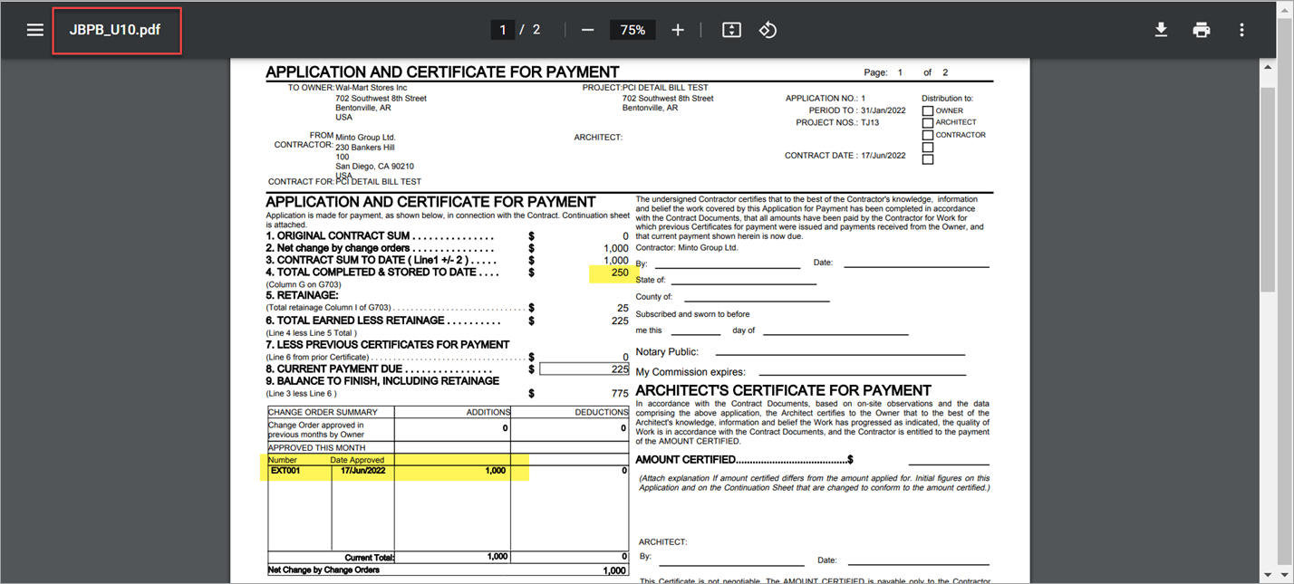 Sample of Invoice JBPB_U10
