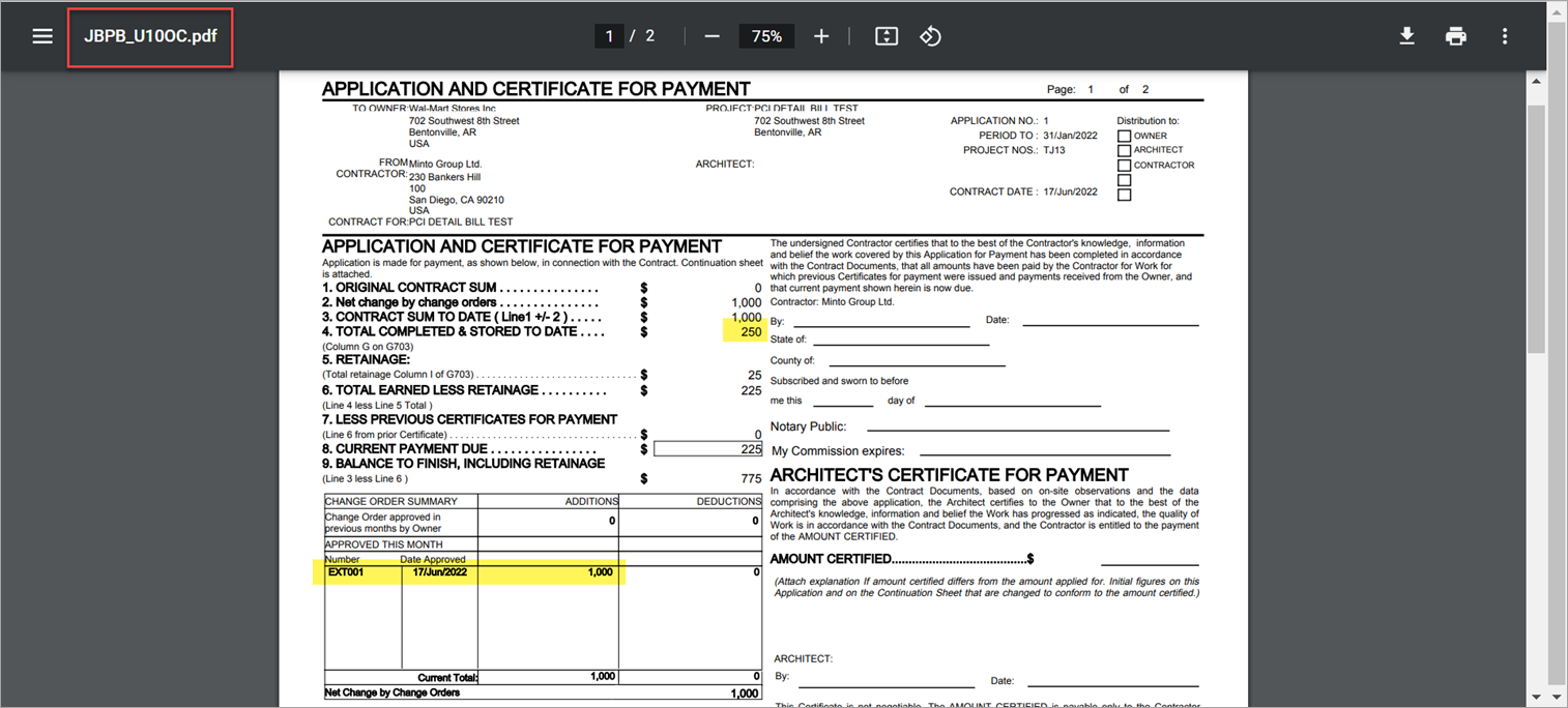 Sample of Invoice JBPB_U10OC