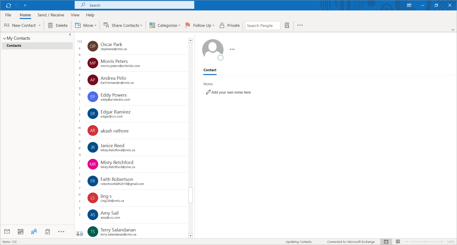 Export CMiC contacts to Outlook