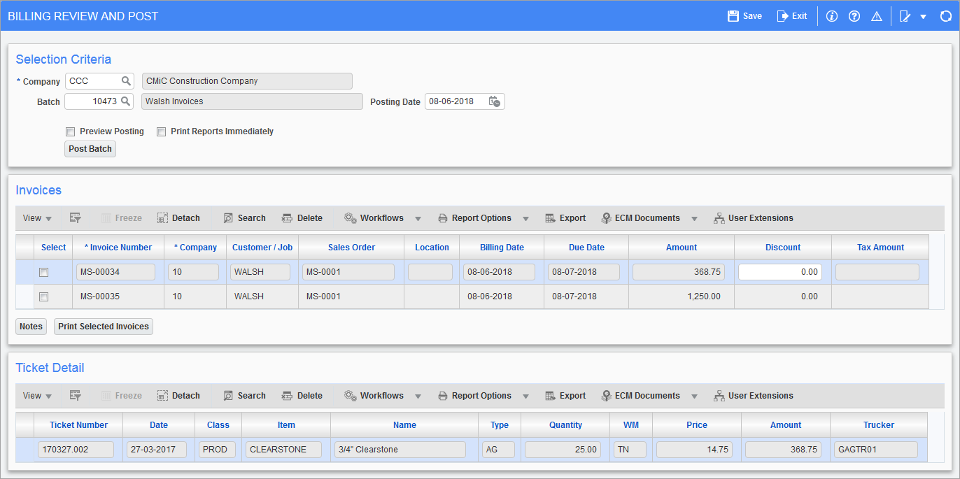 Billing Review and Post