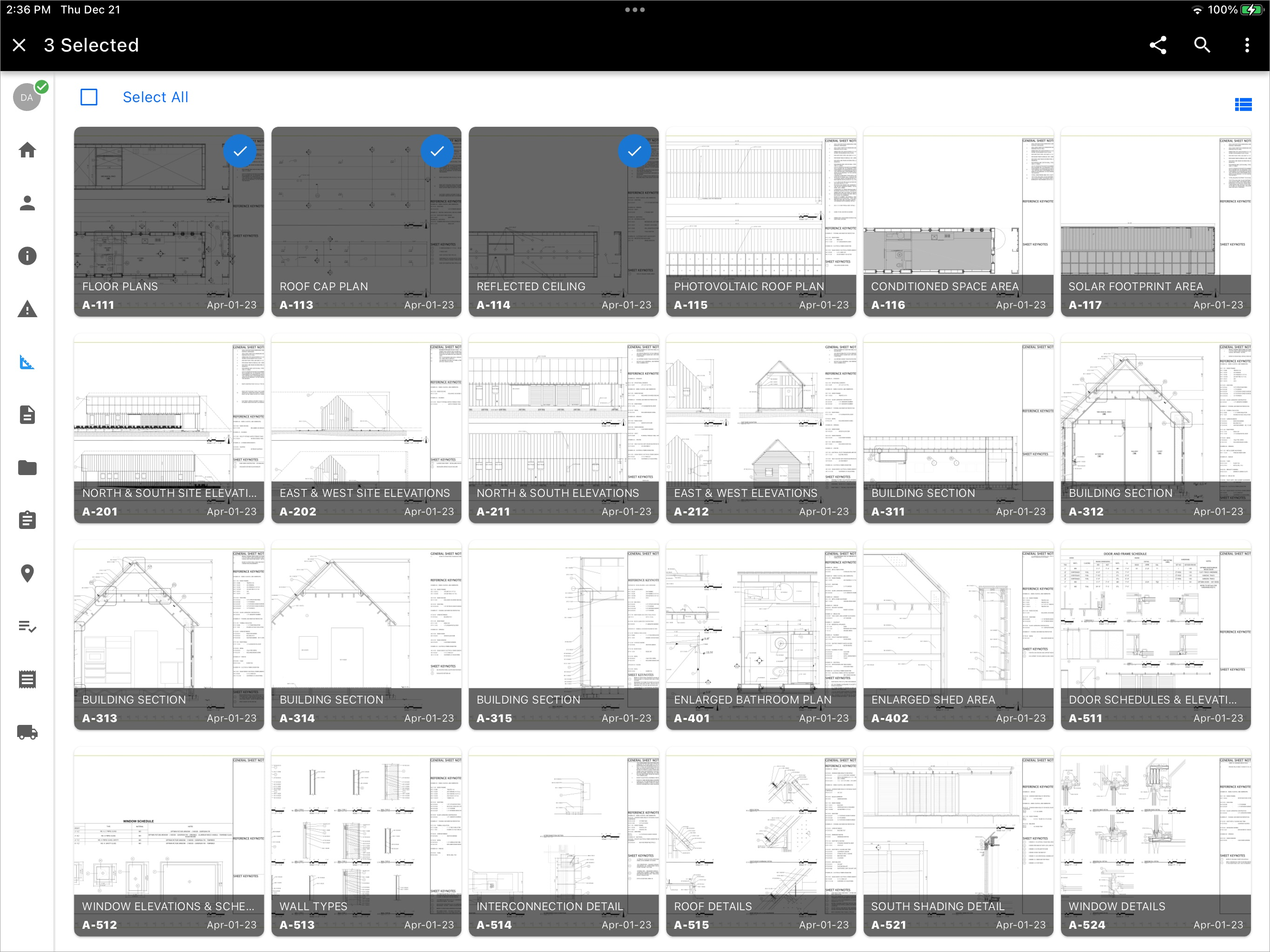 Screenshot of Construct PM app's Batch Edit enabled.