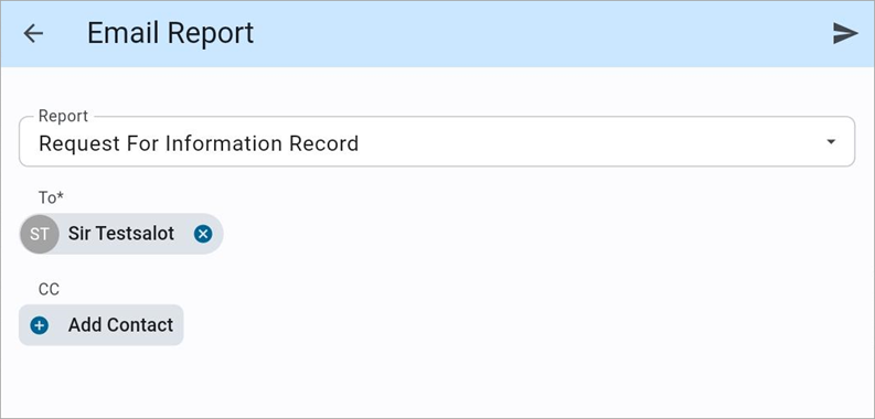 Screenshot of Email Report