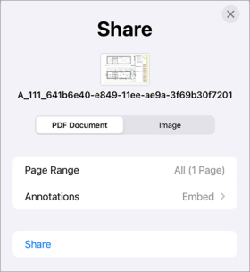 Screenshot of Share pop-up window.