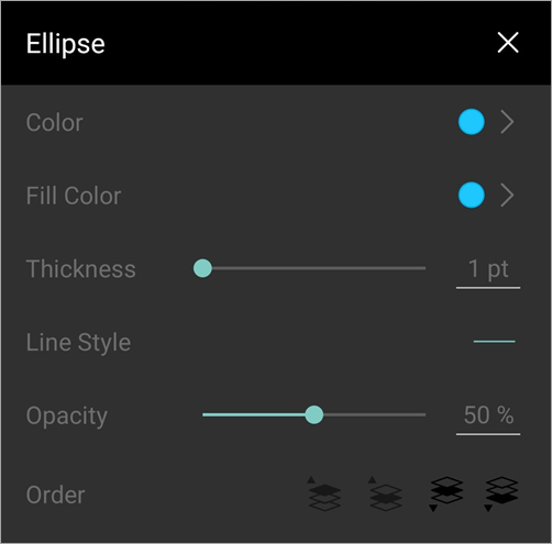 Screenshot of Edit pop-up