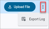 Screenshot of Documents Menu with "Export Log" option.