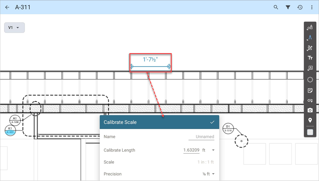 Screenshow of Drawings with Calibrate Scale