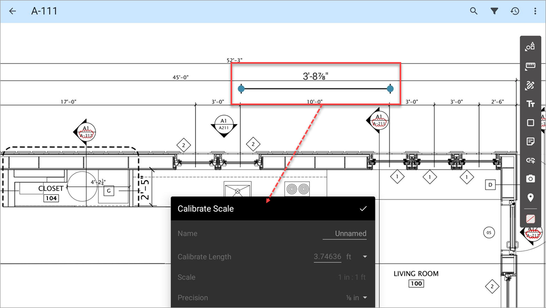 Screenshow of Drawings with Calibrate Scale