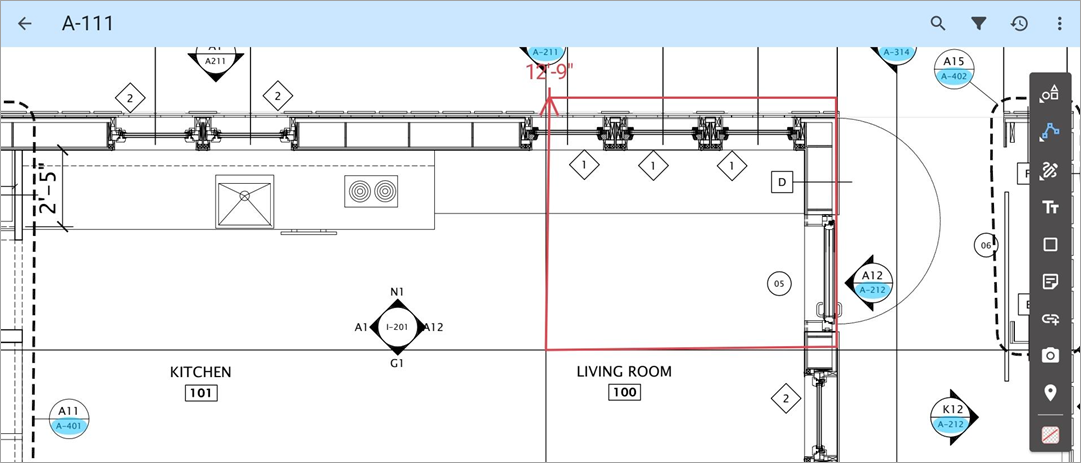 Screenshot of Drawings with Perimeter tool