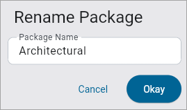 Screenshot of Rename Package pop-up