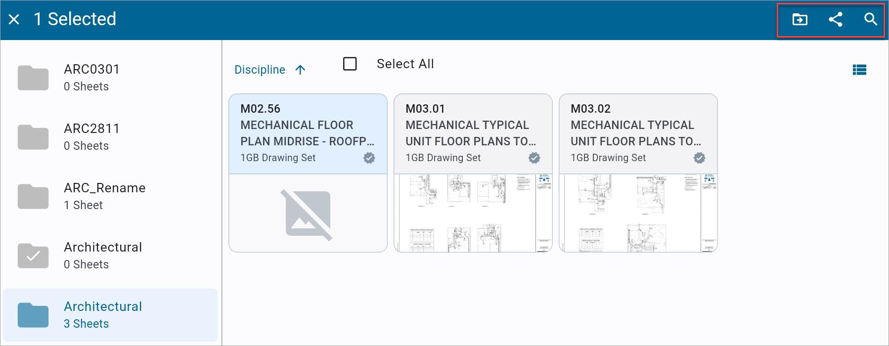 Screenshot of Drawings with toolbar highlighted