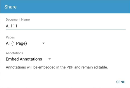 Screenshot of Share pop-up