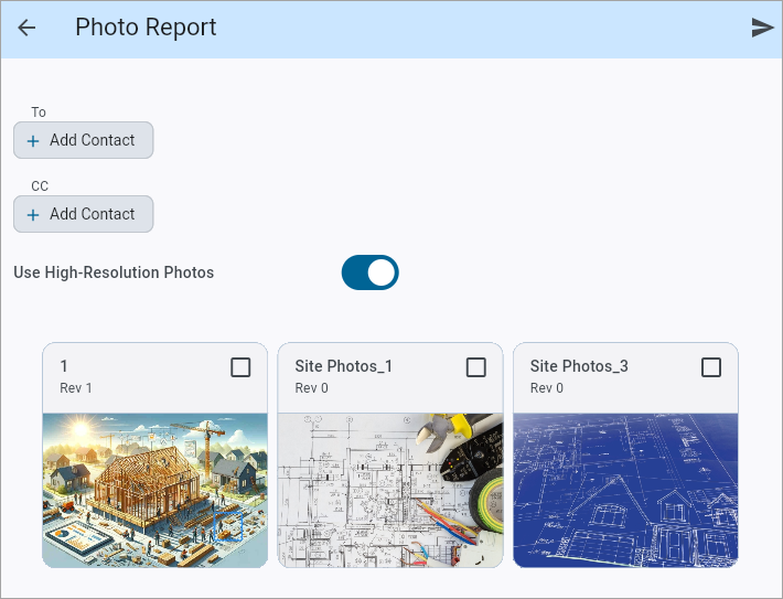 Screenshot of Photo Report.
