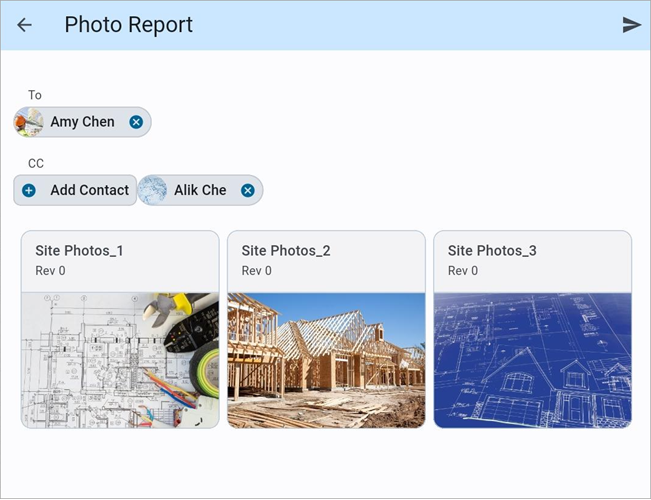 Screenshot of Photo Report