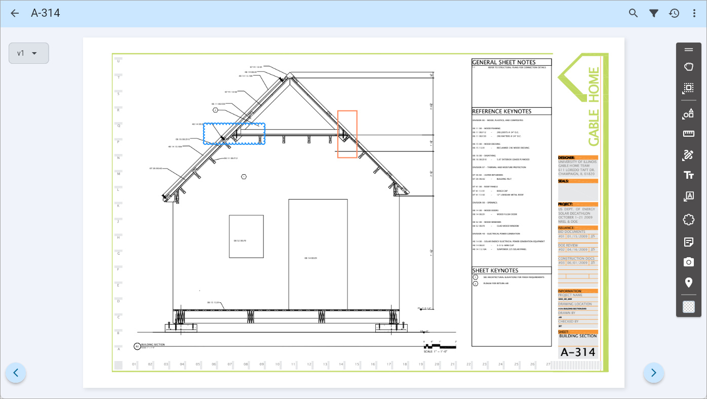 Screenshot of Drawings viewer