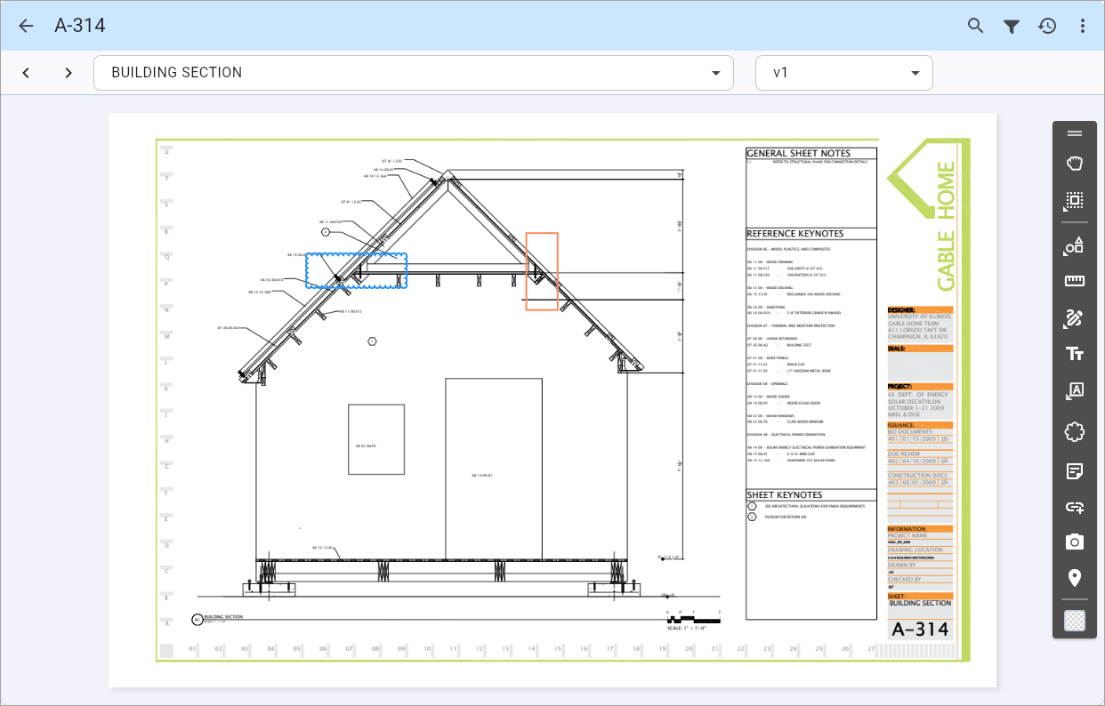 Screenshot of Drawings viewer