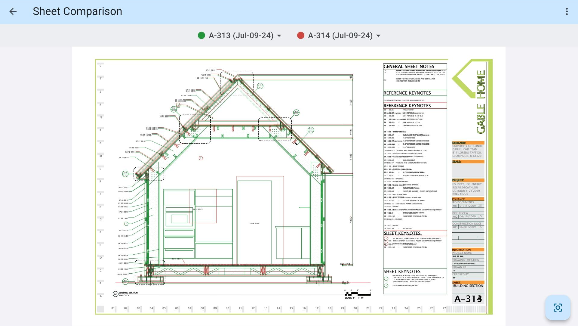 Screenshot of Sheet Comparison