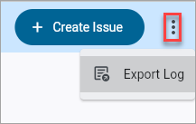 Screenshot of Options menu with Export Log option.
