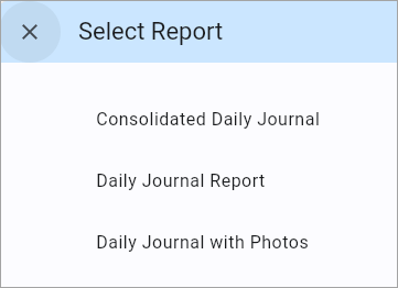 Screenshot of Select Reports