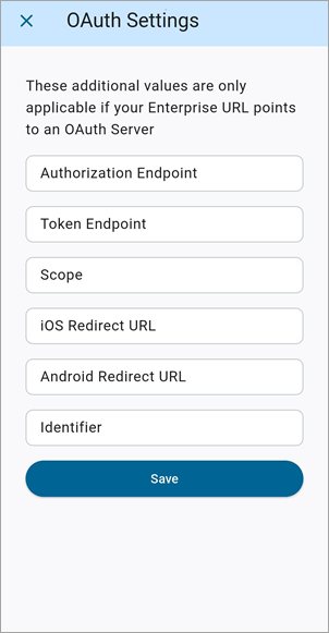 Screenshot of OAuth Settings.