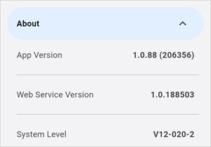 Screenshot of About drop-down.
