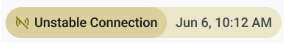 Image of Unstable Connection yellow Update Status icon