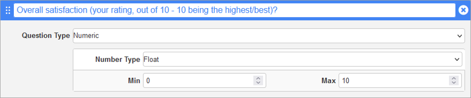 Screenshot of Checklist Maintenance screen with numeric question type entered.