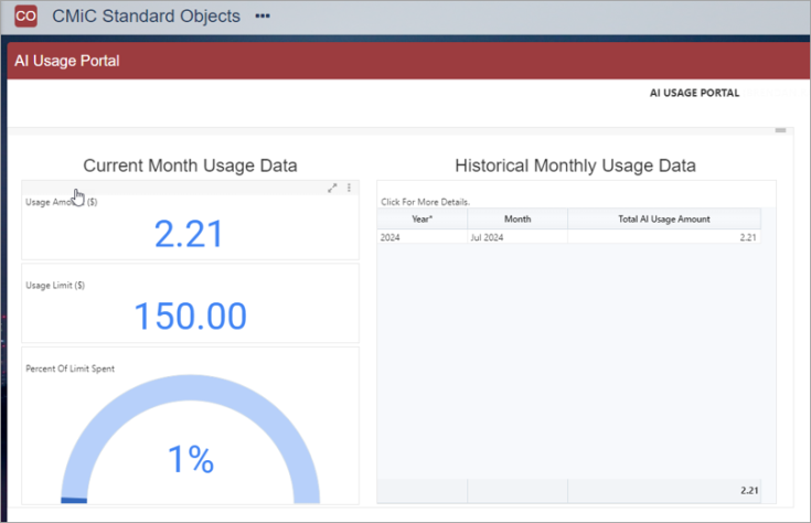 Screenshot of AI Usage Portal.
