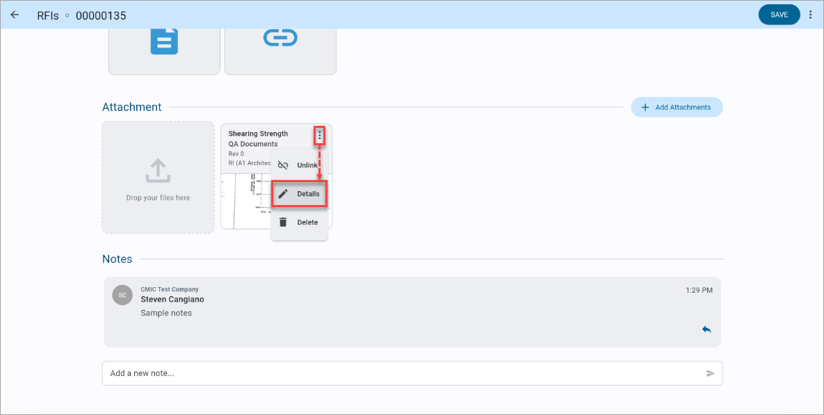 Construct PM - Documents and Drawings: Editing Metadata Details