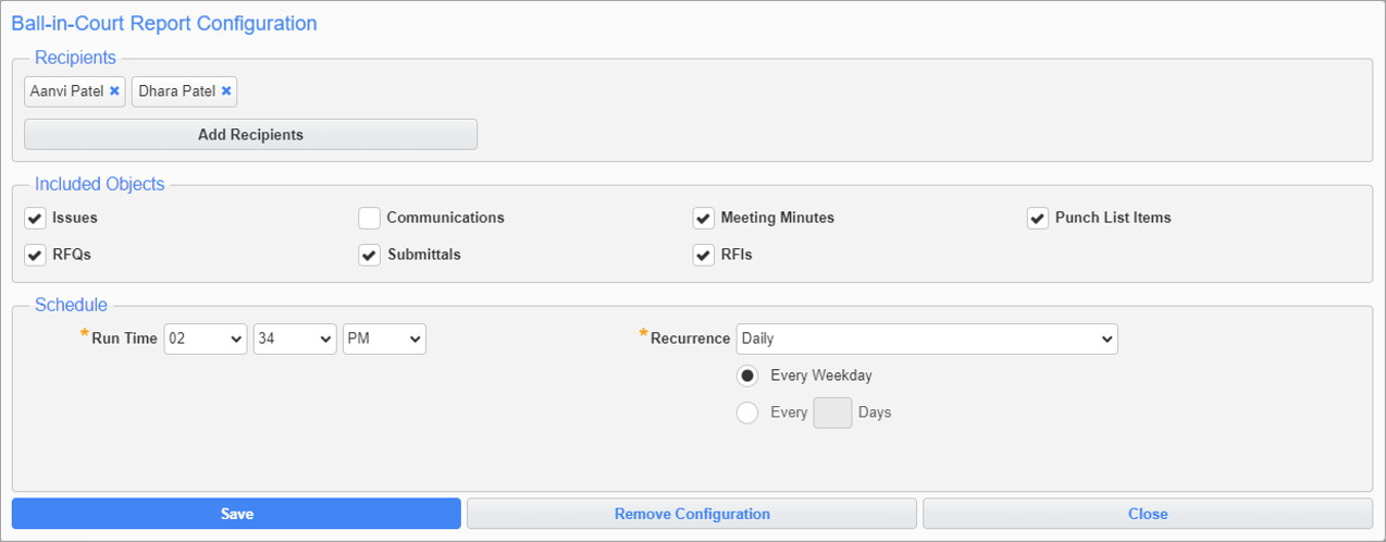 Screenshot of pop-up window launched from BIC Scheduler link.