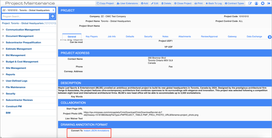 Construct PM - Transition to Instant JSON Annotations