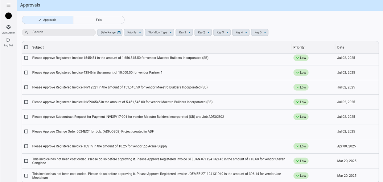Screenshot of Construct APR web screen.