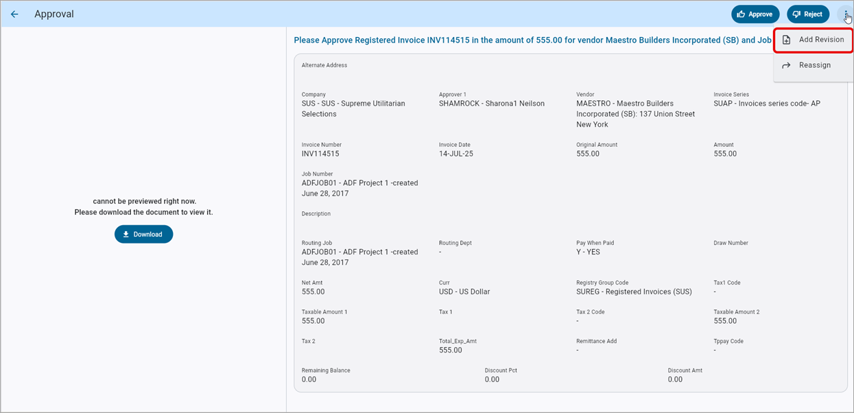 Screenshot of Construct APR web screen.