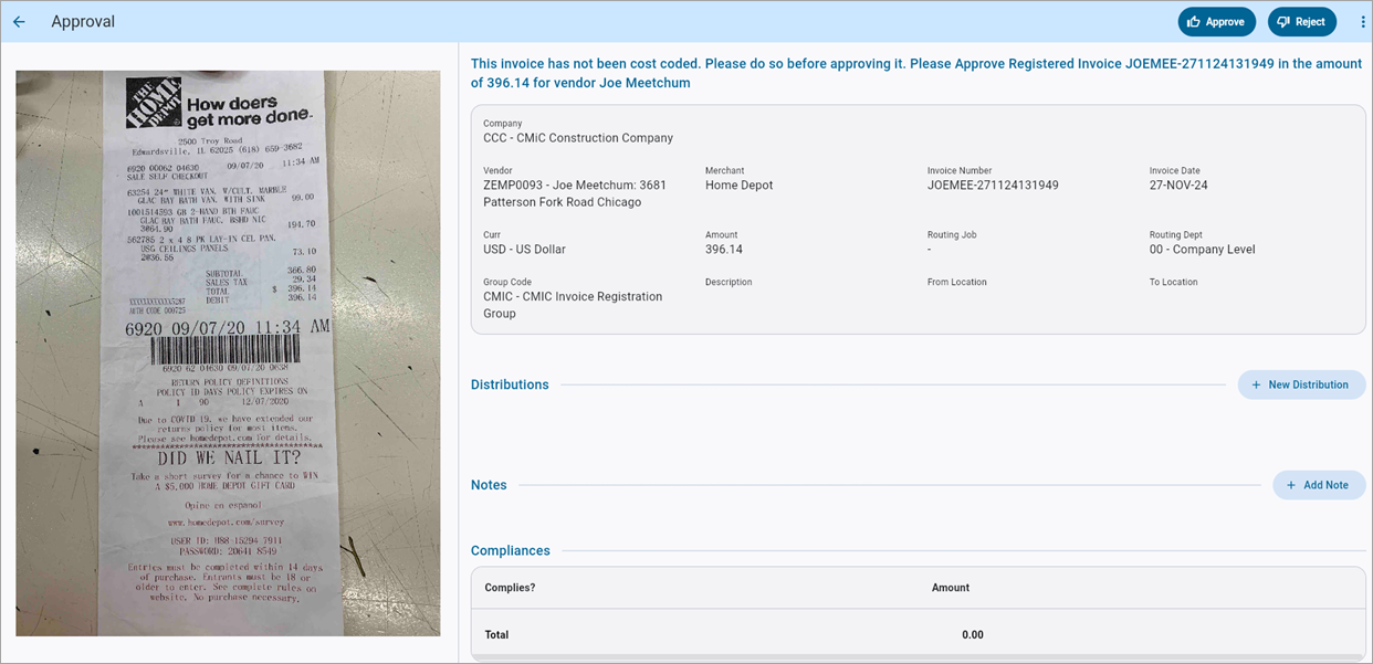 Screenshot of Construct APR web screen.