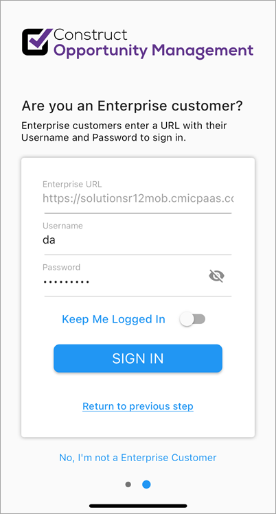 Construct OM Enterprise Login