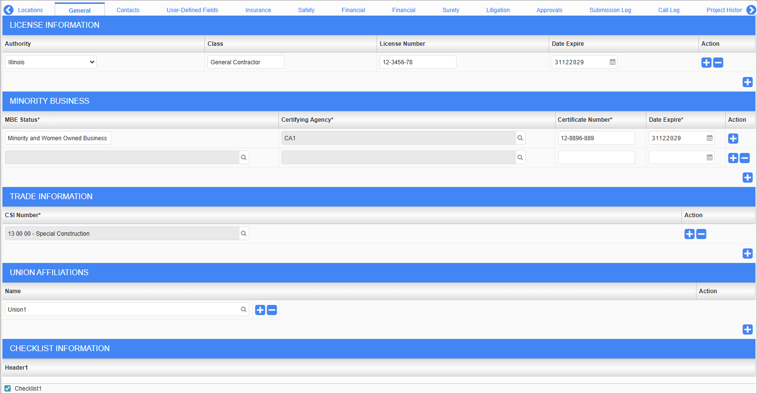Screenshot of General tab.