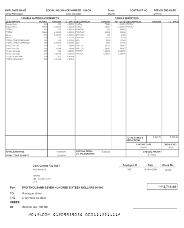 Sample check format
