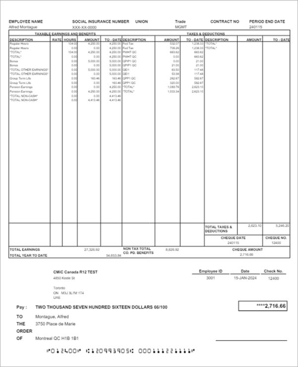Sample check format