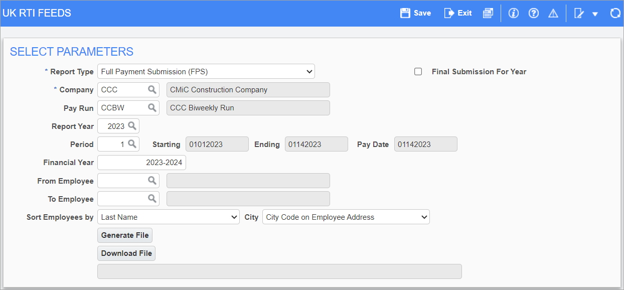 Screenshot of UK RTI Feeds screen